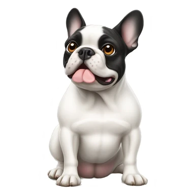 White French bulldog  sticker