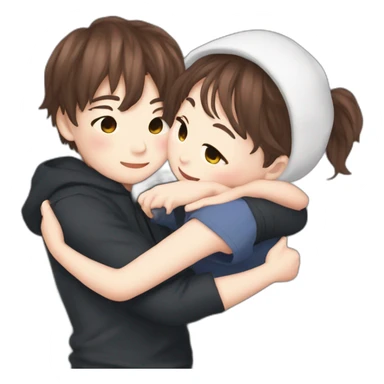Jungkook and Jennie in hug sticker