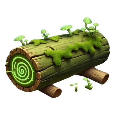 A serpentine creature with a segmented body resembling moss-covered logs, featuring bioluminescent fungi growing along its spine that pulse hypnotically when it hunts at night.

 sticker