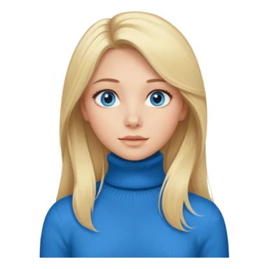 Chica rubia de piel blanca ojos azules y cuello vuelto pelo muy largo y atractiva sticker