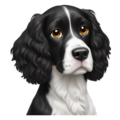 Black and white springer spaniel sticker