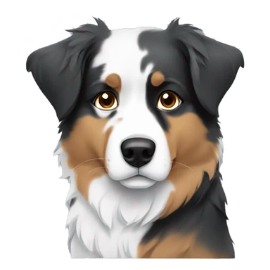 Australian shepherd 3 color is sad sticker