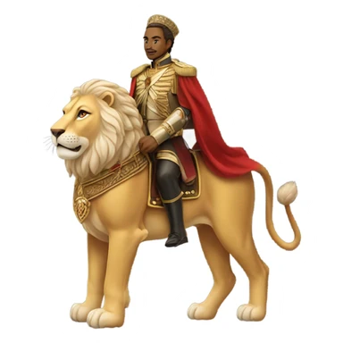 Commander riding a lion  sticker