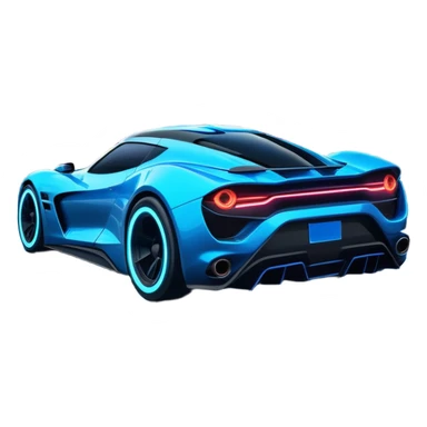 An icon showing a sleek car speeding through a neon-lit city, inspired by Need for Speed. The design features dynamic motion lines, glowing tires, and a racing track in the background. Bright lights and fast movement capture the thrill of high-speed racing. Transparent background. sticker