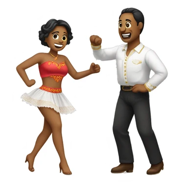 Pareja bailando cueca chilena sticker