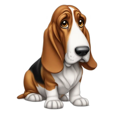 Dog basset hound full-height sticker
