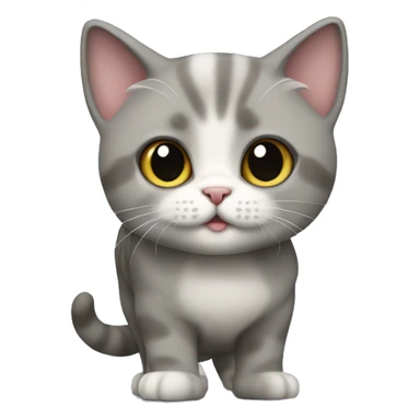 Gray munchkin cat standing sticker