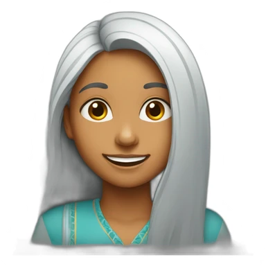 Indian-girl-with-long-hair-and-long-face-smiling sticker