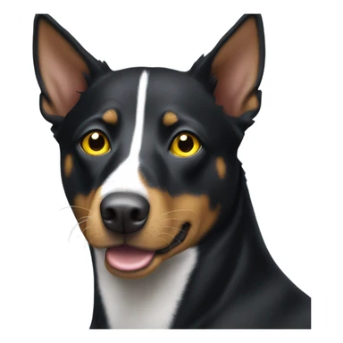 australian kelpie yellow eyes white chin sticker
