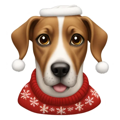 A dog wearing a Christmas jumper sticker