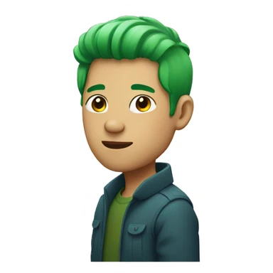 a person with green hair sticker