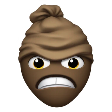 angry poop emoji wearing ninja mask sticker
