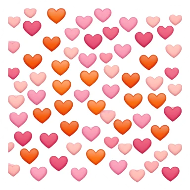 Heart emoji in horizontal stripe colours in order of dark orange, orange, light orange, white, pink, dusty pink, and dark rose sticker
