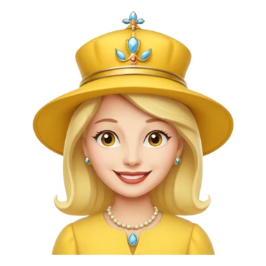 royal queen with yellow hat sticker