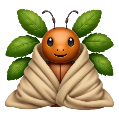 beetle wrapped in a blanket inside a shrub sticker