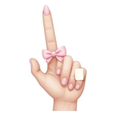 middle finger with light pink bow on it  sticker