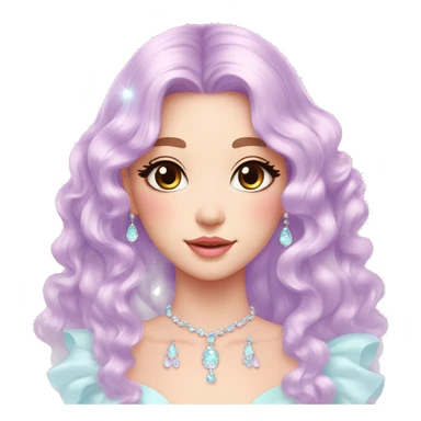 Dreamy pretty elegant kawaii shiny colorful pastel lady pastelcore kawaii beautiful hair cottagecore jewels trending aesthetic sticker