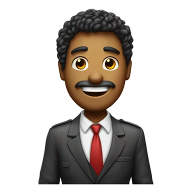 Homem com sorridente com pouco cabelo de gravata apontando o dedo sticker