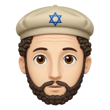 Jewish man with a kippot on his head and curls sticker