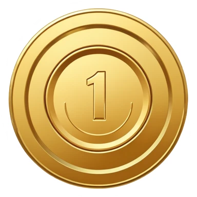 gold medal with a 1 inside sticker