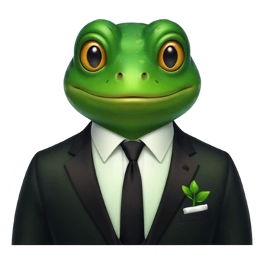 frog with tie sticker