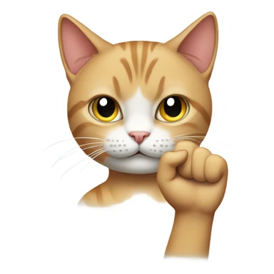 Cat with a finger sticker
