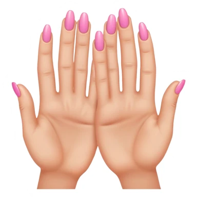 begging hands with pink nails sticker
