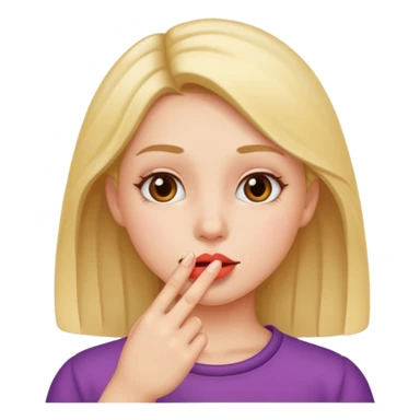 Finger to lip girl emoji sticker