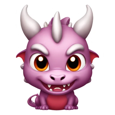 cute red dragon angry expression, chibi sticker