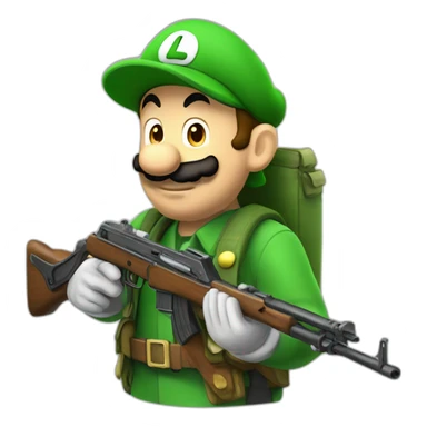 Luigi with ak47 sticker