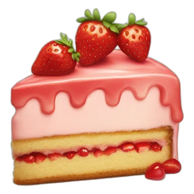 strawberry piece of cake sticker