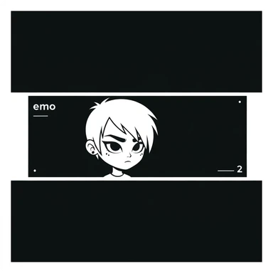 emo banner, cute, expressive, minimal, variation 2 sticker