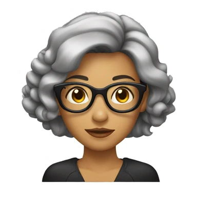 Mujer con collarín, cabello rulo y lentes negros sticker