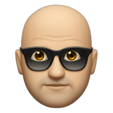 bald guy dark glasses, mafia boss sticker
