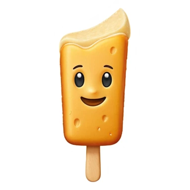 Create an emoji-style illustration of a tequeño, a traditional Venezuelan snack. It should look like a small, golden-brown, fried cheese stick with a smooth, slightly crispy exterior. Use simple shapes, clean lines, and vibrant colors to match modern emoji aesthetics sticker