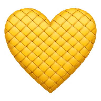 yellow heart with a woven texture sticker