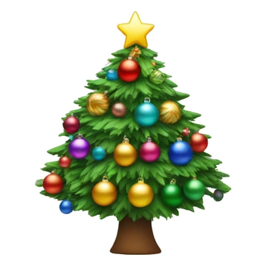 Christmas tree with colourful baubles  sticker