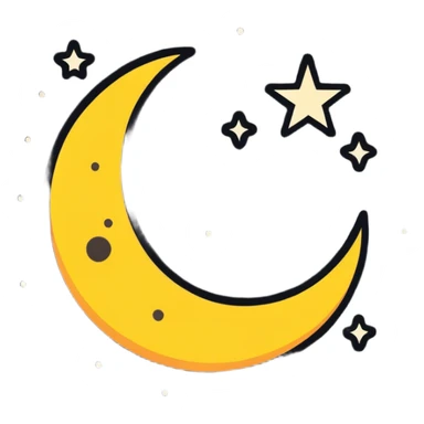 Night moon will stars sticker