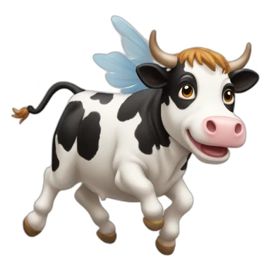 flying cow sticker