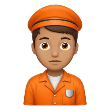 prisoner with an orange uniform sticker