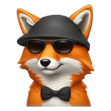 Orange Fox wearing black sunglasses sticker