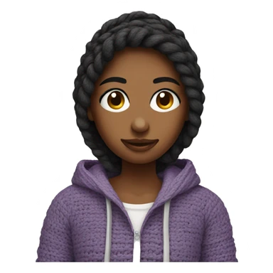 Girl crocheting a hoodie sticker