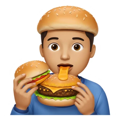 persona comiendo hamburguesa sticker