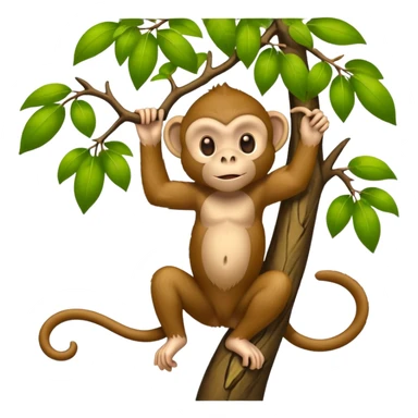 monkey climbing tree sticker