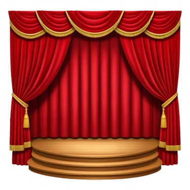 Empty stage red curtains sticker