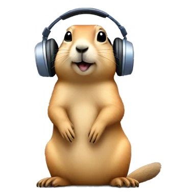 prairie dog listening music sticker