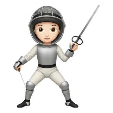 A person wearing fencing equipment from head to toe sticker