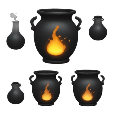 black cauldron with potion sticker