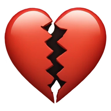 Heart split in half, broken heart sticker