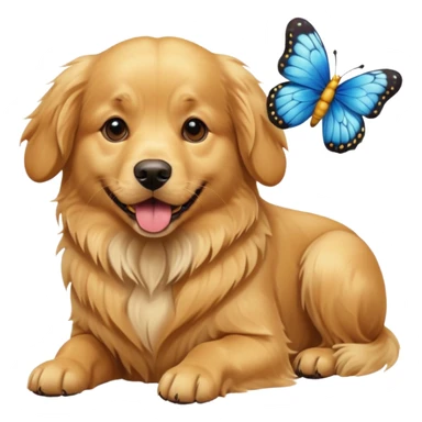 a cool dog with buffterfly sticker